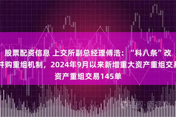 股票配资信息 上交所副总经理傅浩：“科八条”改革优化并购重组机制，2024年9月以来新增重大资产重组交易145单